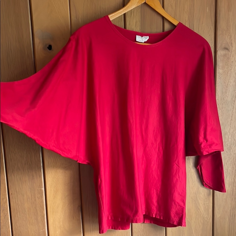 Marimekko vintage 80’s Red Dolman Sleeve Blouse